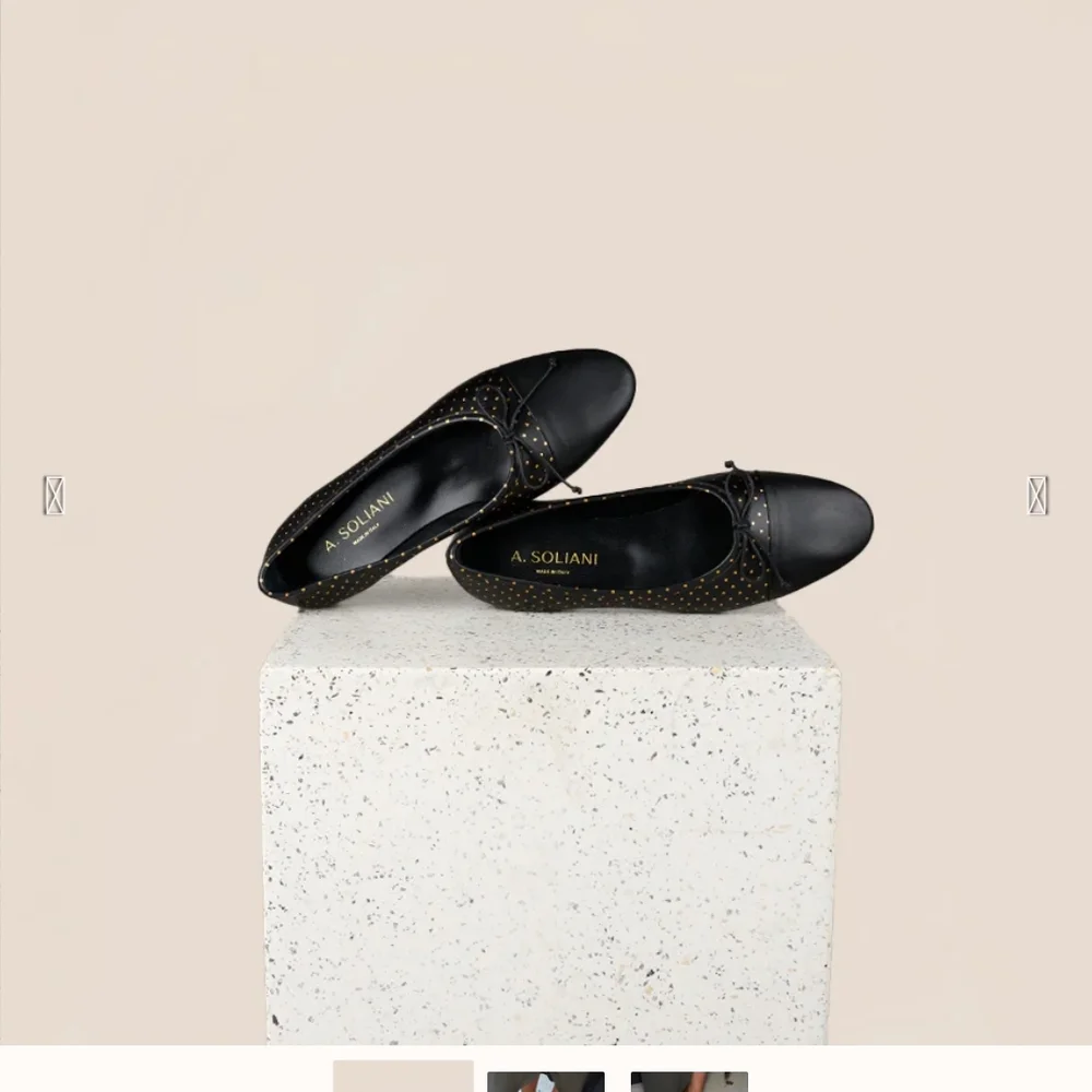 A. Soliani como Ballet Flats with Gold Stud Detail - Picture 5 of 9